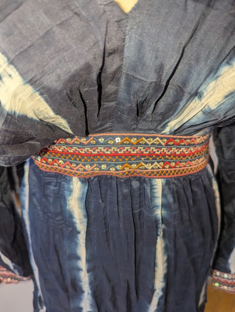 NWOT Anthropologie Verb by Pallavi Singhee Blue Tie Dye Mini Dress Tunic - Picture 9 of 11